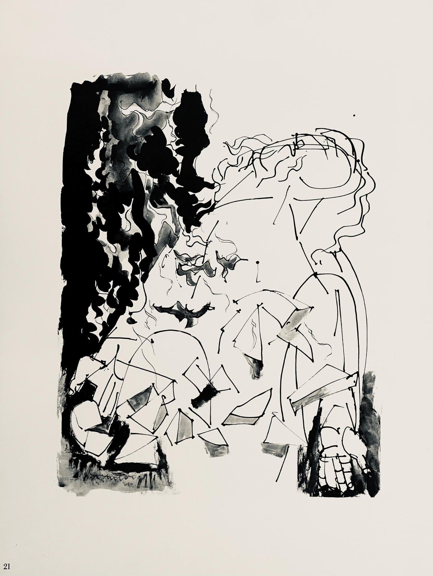 Abraham Rattner, Moses: Study, Lithograph