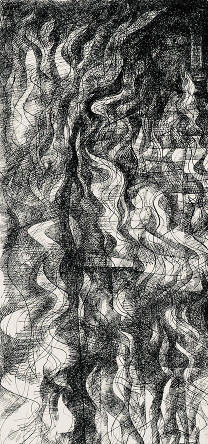 Abraham Rattner, Figure In Flames, Lithograph