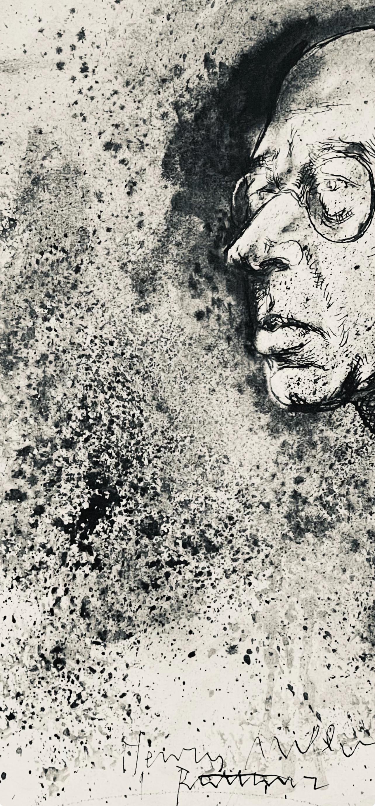 Abraham Rattner, Portrait Of Henry Miller, Lithograph