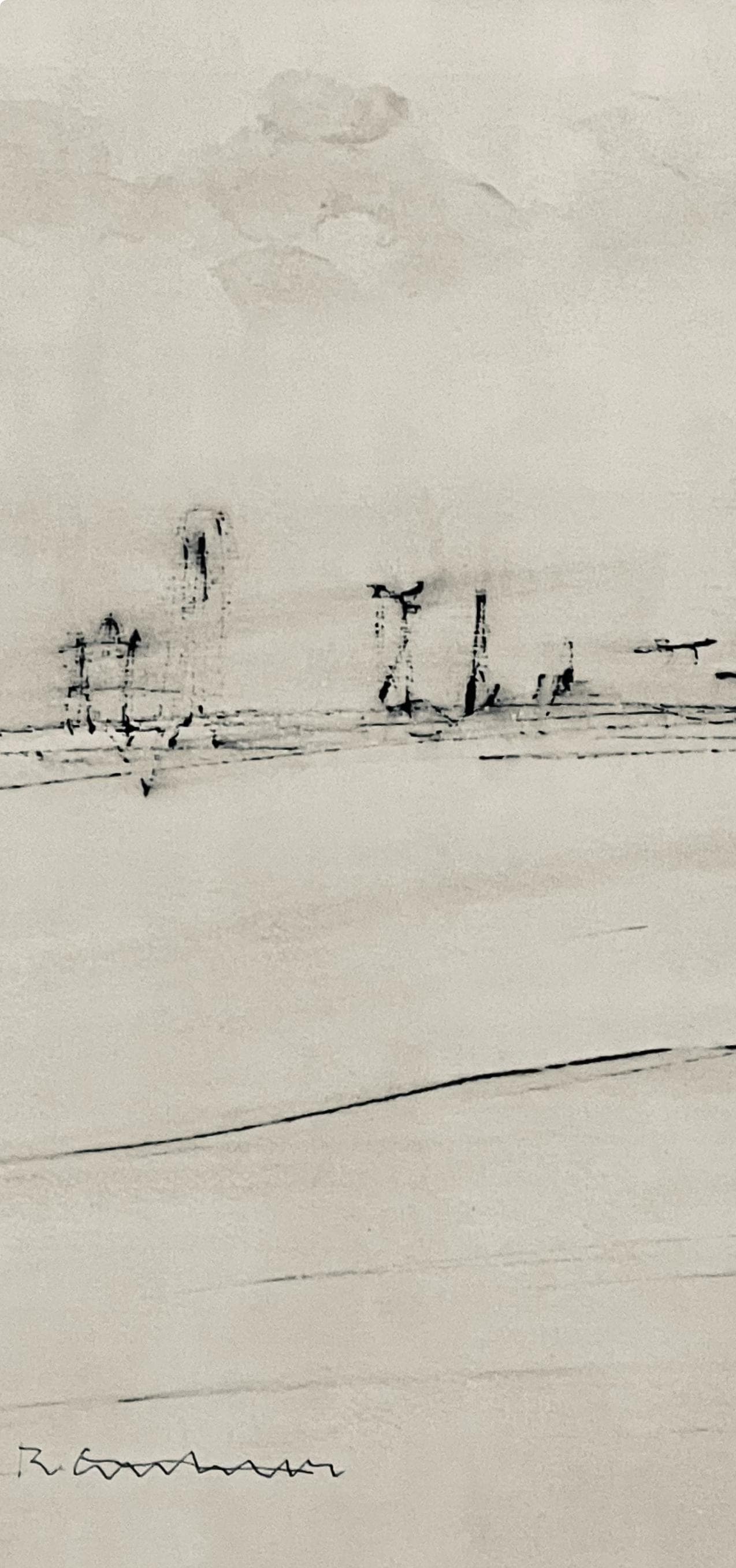 Abraham Rattner, Approaching New York, Lithograph