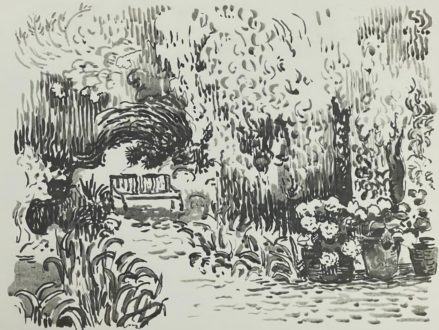 Paul Signac, St-Tropez. Le Jardin, Signac Dessins, Lithograph
