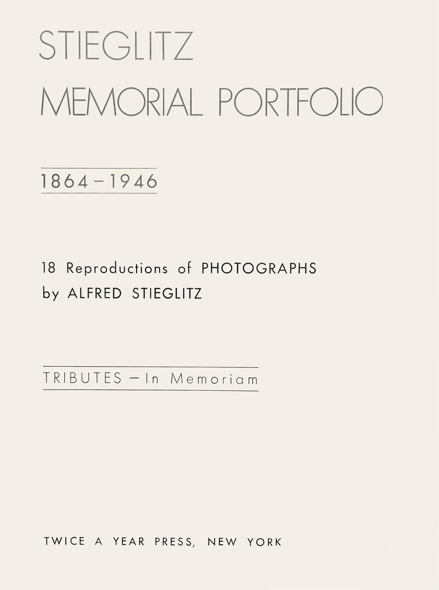 Alfred Stieglitz, Mountains And Sky, Alfred Stieglitz Memorial Portfolio 1864-1946, Halftone