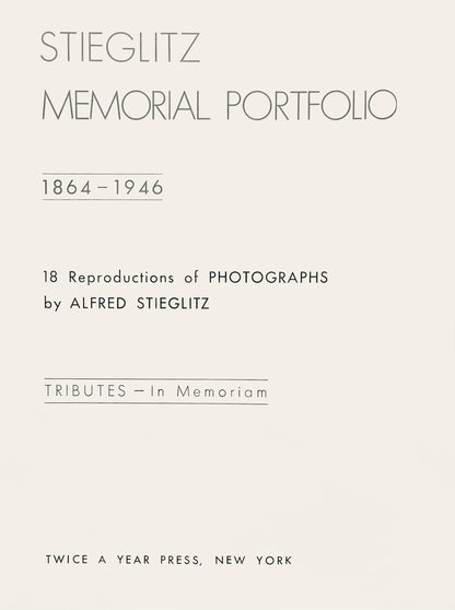 Alfred Stieglitz, Mountains And Sky, Alfred Stieglitz Memorial Portfolio 1864-1946, Halftone