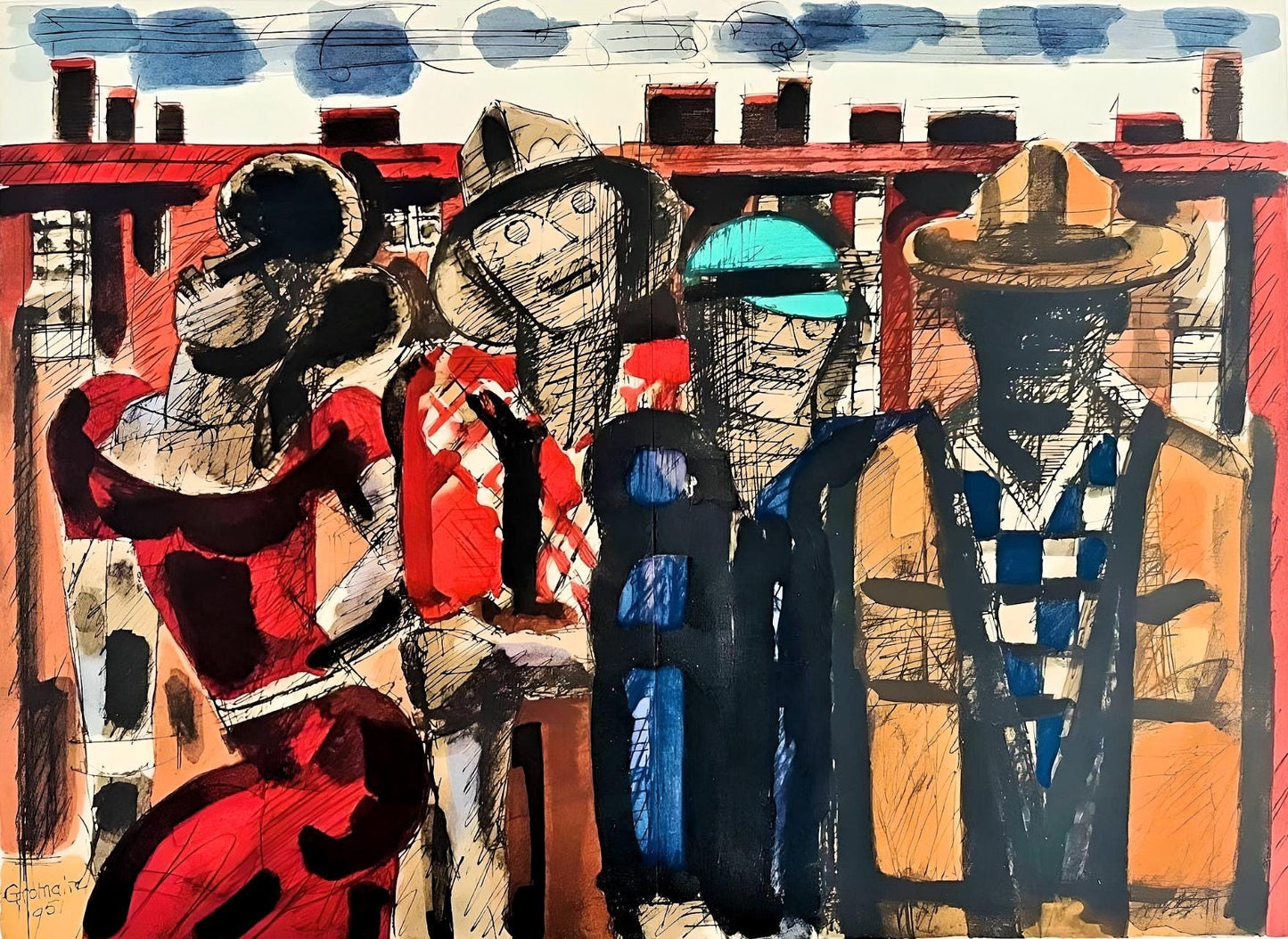 Marcel Gromaire, Composition, Loge De Gromaire, Lithograph