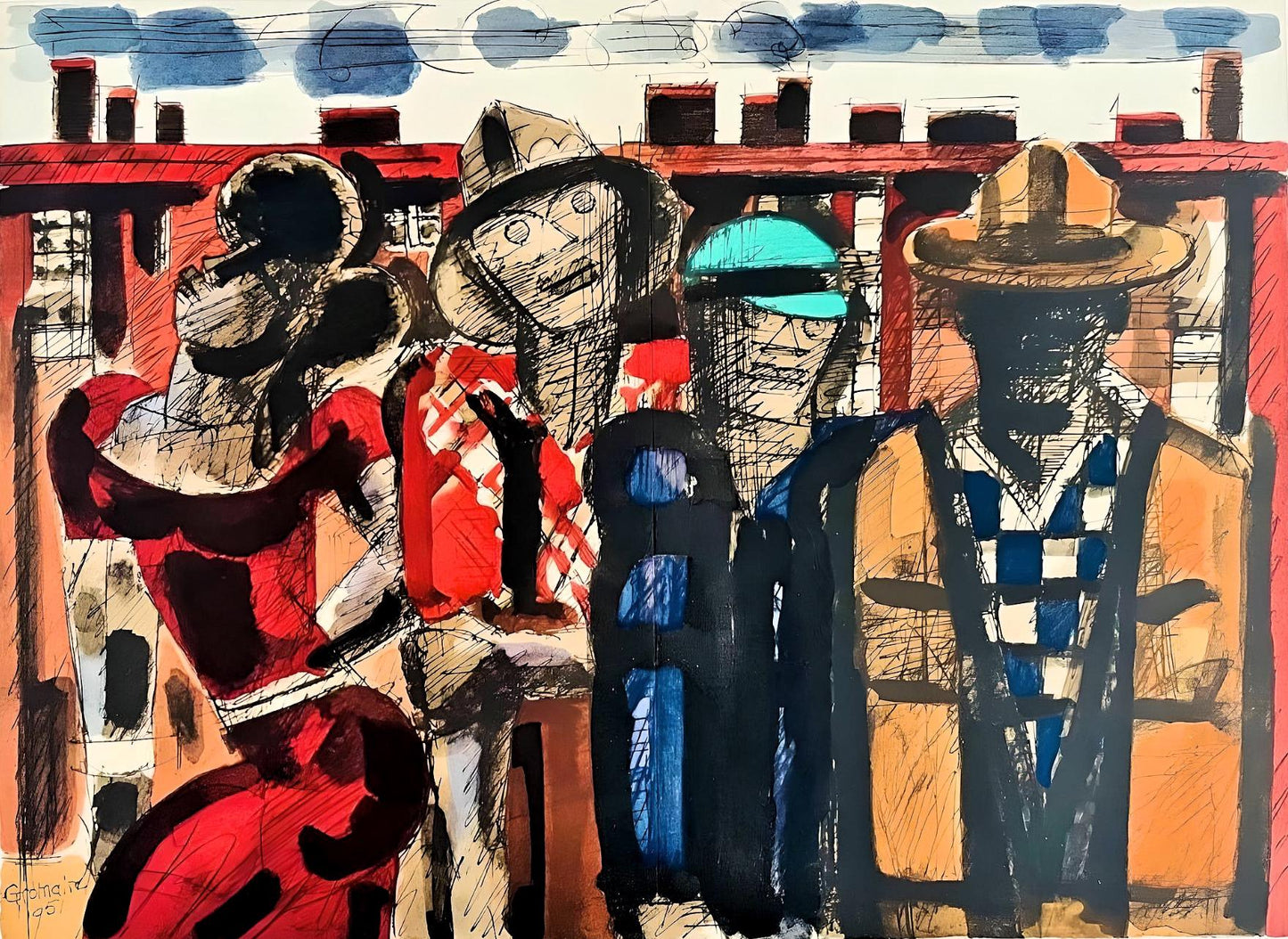 Marcel Gromaire, Composition, Loge De Gromaire, Lithograph