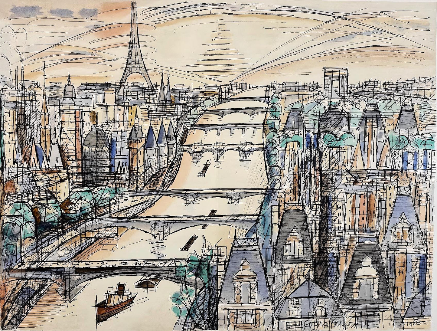 Marcel Gromaire, Composition, Loge De Gromaire, Lithograph