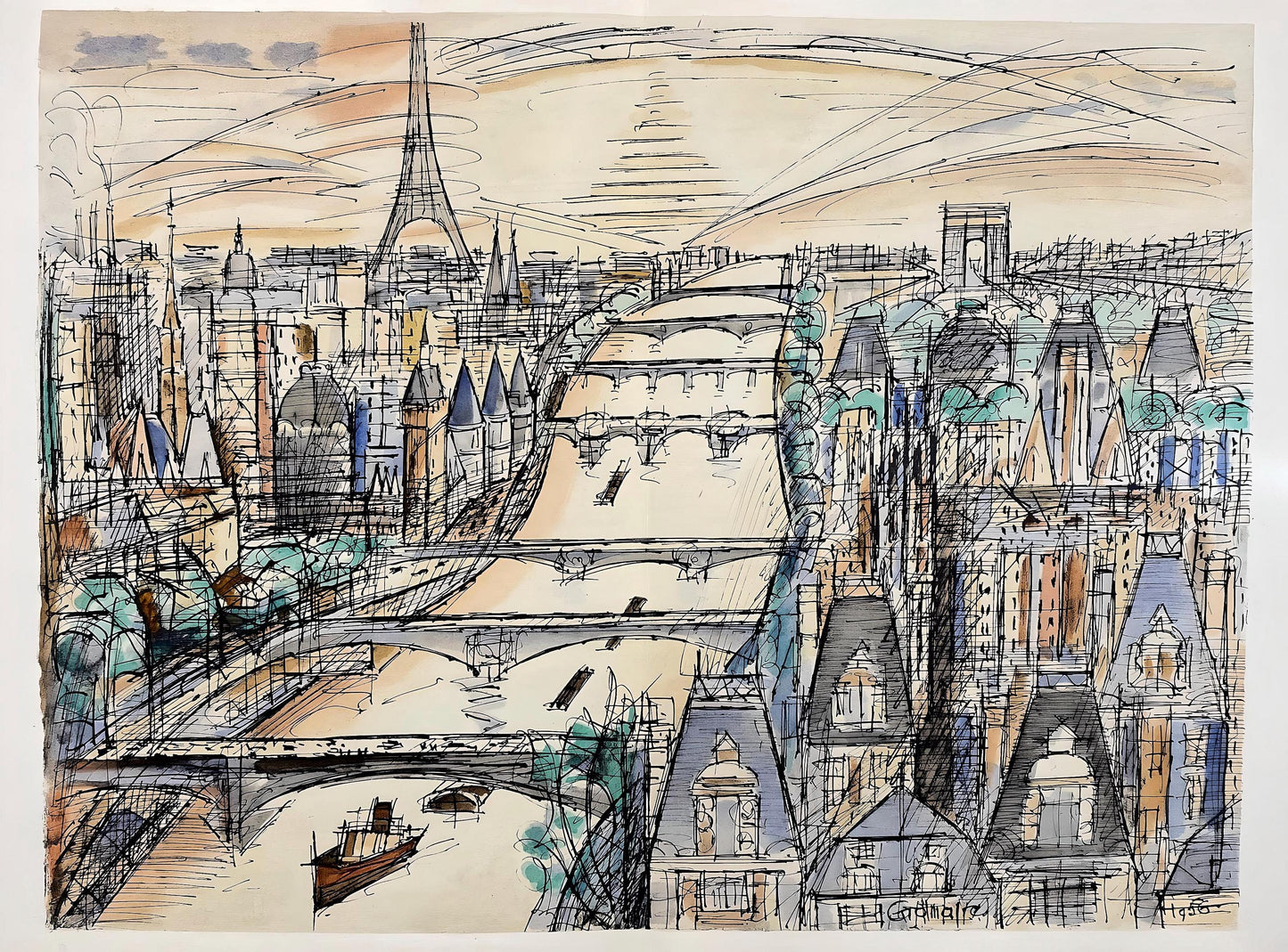 Marcel Gromaire, Composition, Loge De Gromaire, Lithograph