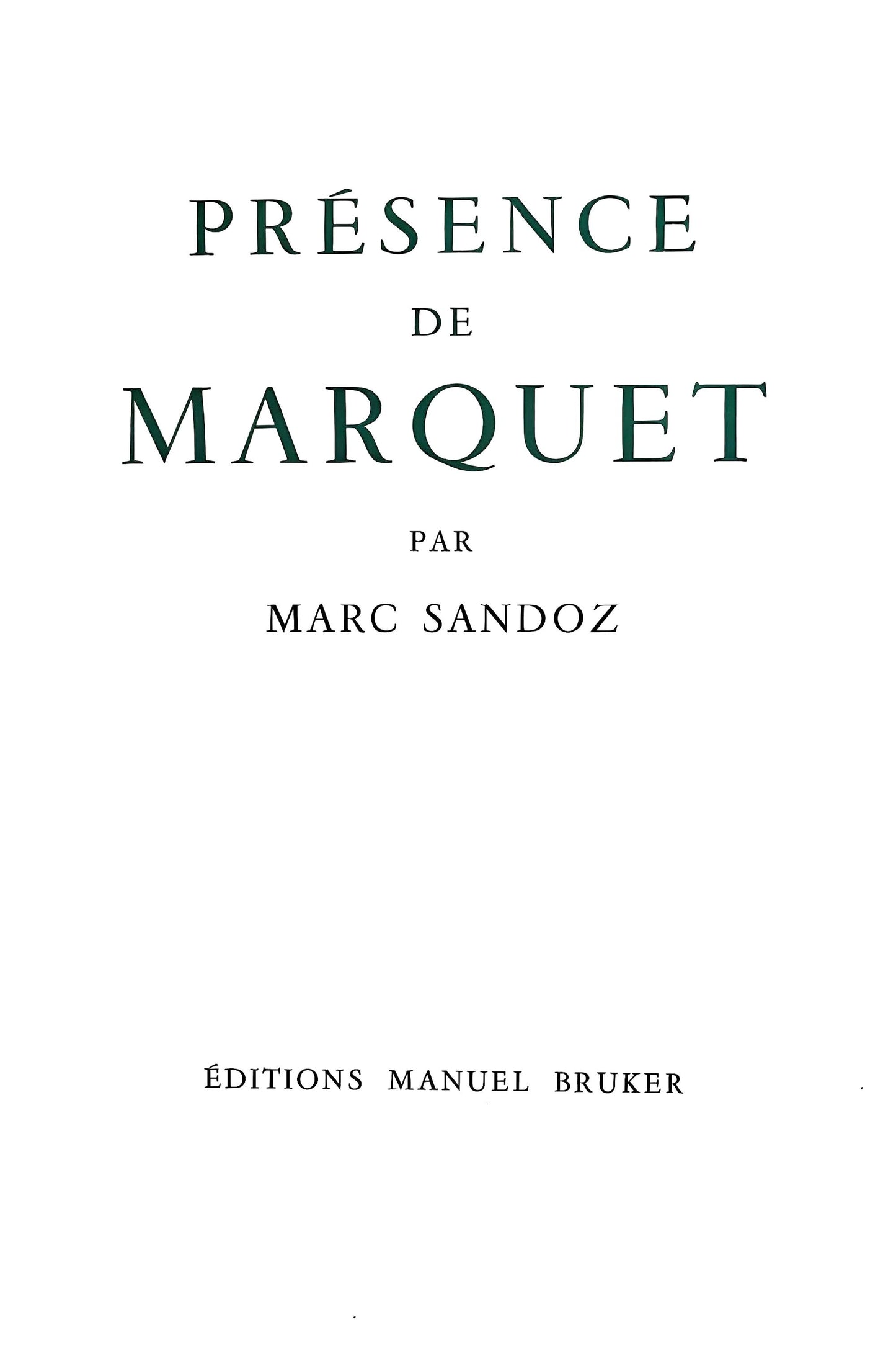 Albert Marquet, Composition, Prsence De Marquet, Lithograph