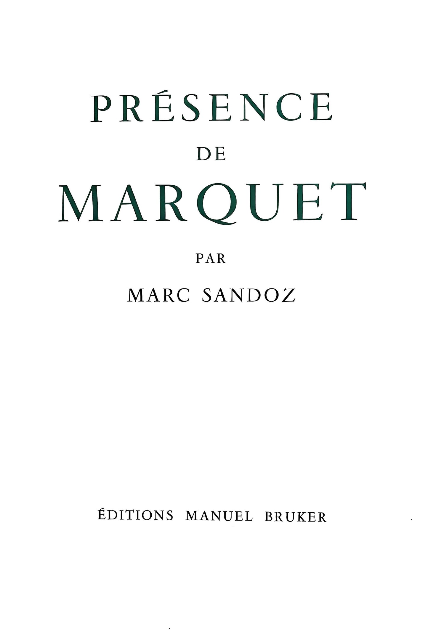 Albert Marquet, Composition, Prsence De Marquet, Lithograph