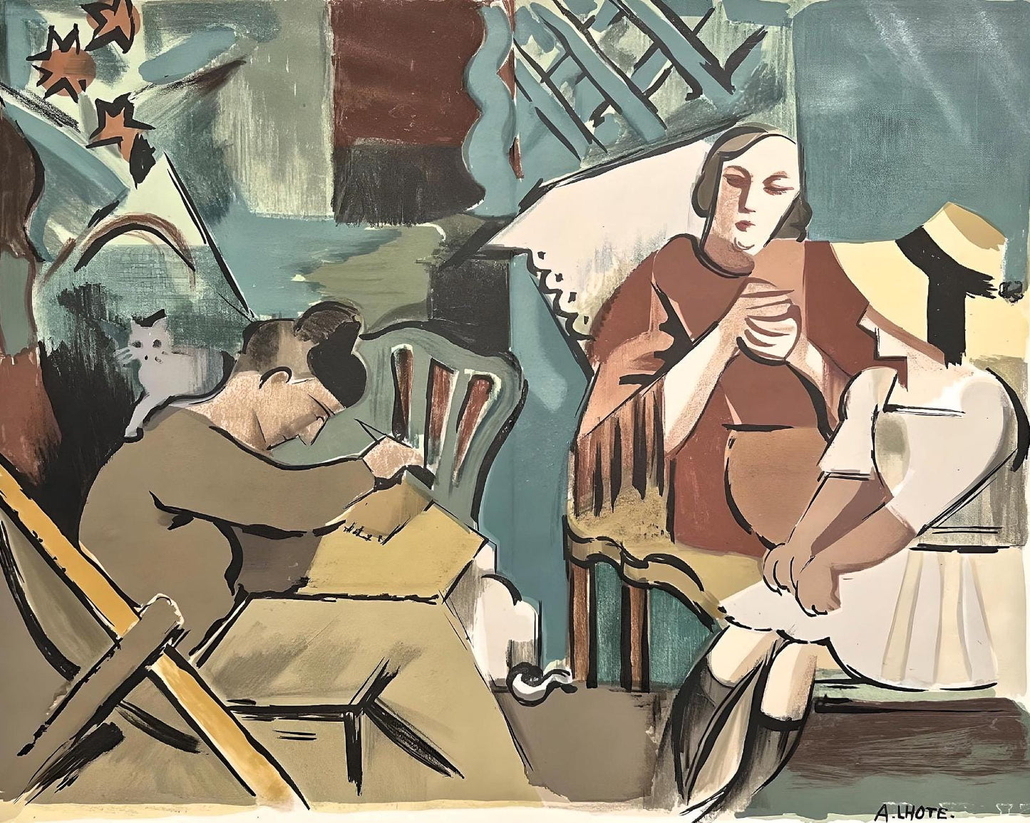 Andr Lhote, Composition, Loge De Andr Lhote, Lithograph