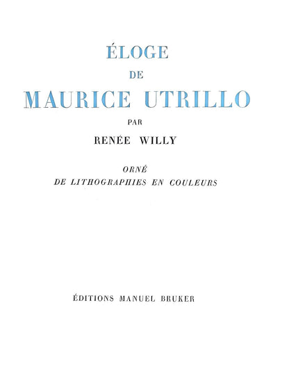 Maurice Utrillo, Composition, Loge De Maurice Utrillo, Lithograph