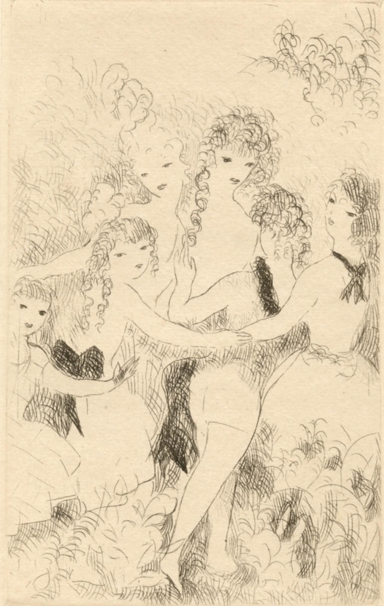 Marie Laurencin, La Ronde, Dix Filles Dans Un Pr, Etching