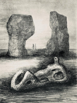 Henry Moore, Wood Sculpture In Setting Of Rocks, The Drawings Of Henry Moore, Lithograph