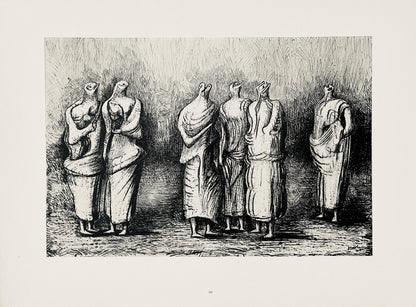 Henry Moore, Group Of Draped Standing Figures, The Drawings Of Henry Moore, Lithograph