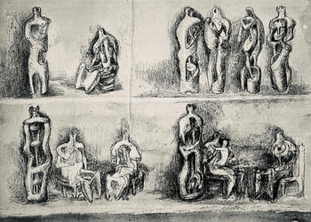 Henry Moore, Standing And Seated Figures, The Drawings Of Henry Moore, Lithograph