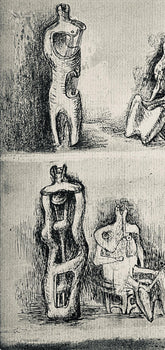 Henry Moore, Standing And Seated Figures, The Drawings Of Henry Moore, Lithograph