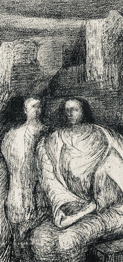 Henry Moore, Figures Against An Architectural Background, The Drawings Of Henry Moore, Lithograph