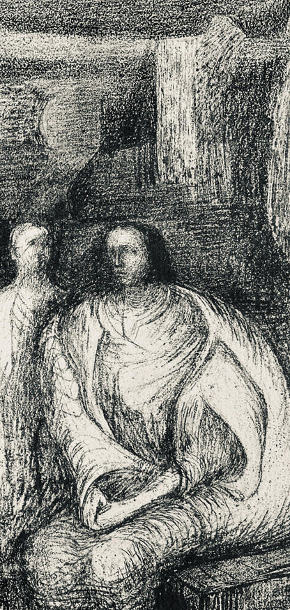 Henry Moore, Figures Against An Architectural Background, The Drawings Of Henry Moore, Lithograph