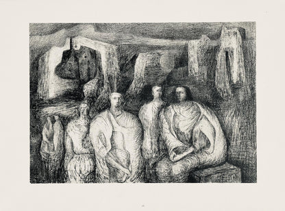 Henry Moore, Figures Against An Architectural Background, The Drawings Of Henry Moore, Lithograph