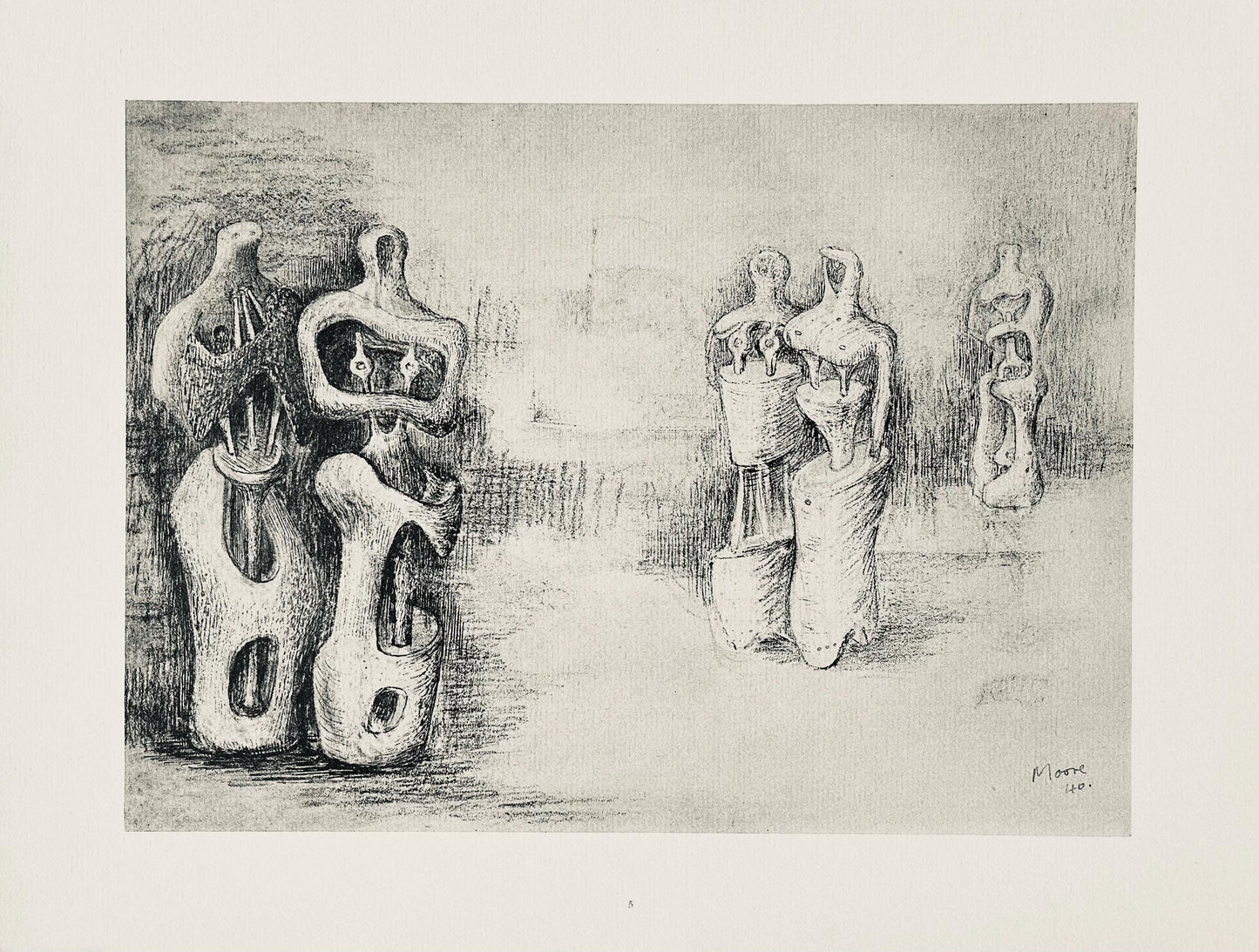 Henry Moore, Standing Figures, The Drawings Of Henry Moore, Lithograph