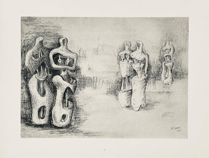 Henry Moore, Standing Figures, The Drawings Of Henry Moore, Lithograph