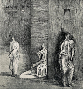 Henry Moore, Three Figures In A Setting, The Drawings Of Henry Moore, Lithograph