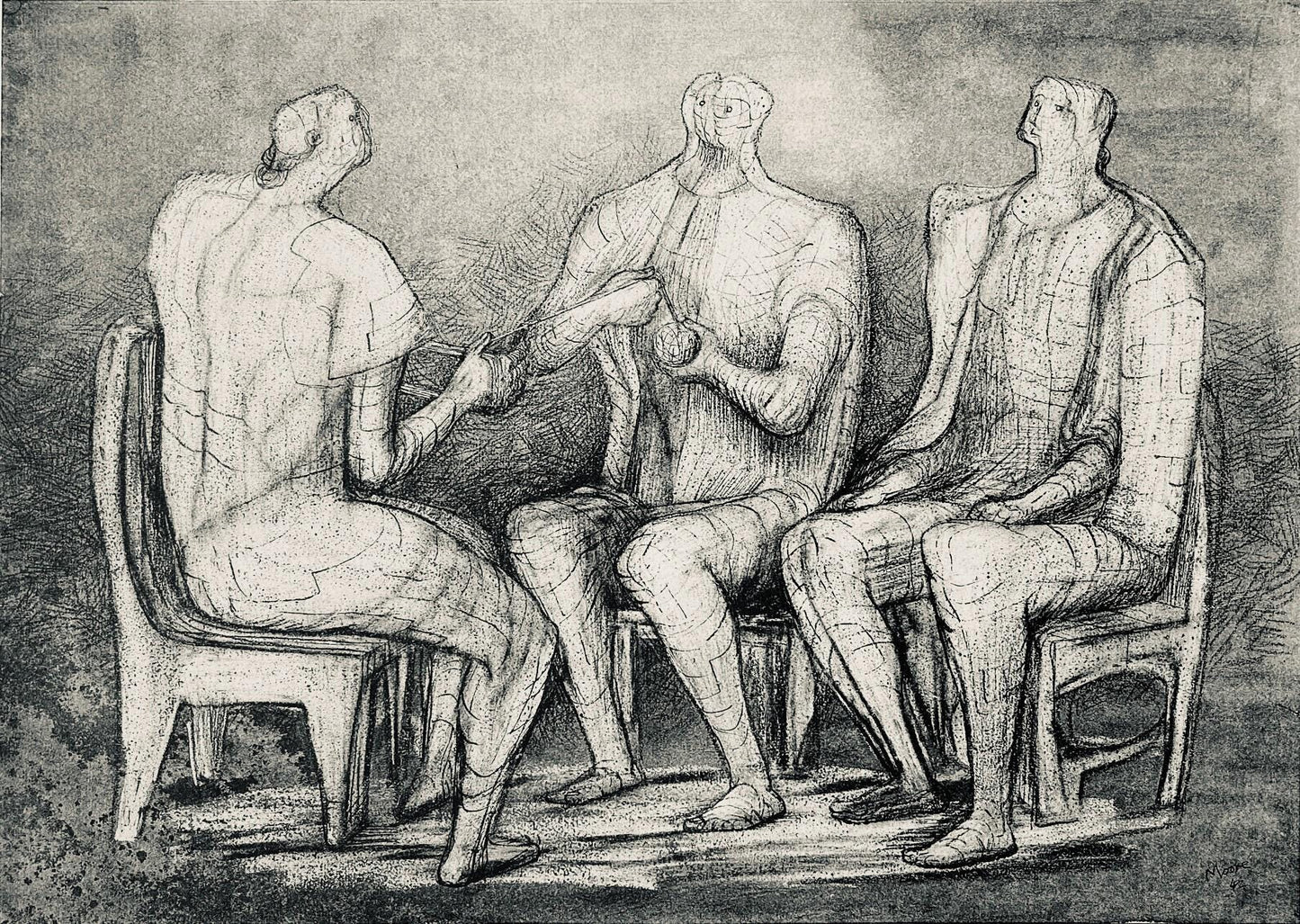 Henry Moore, Women Winding Wool, The Drawings Of Henry Moore, Lithograph