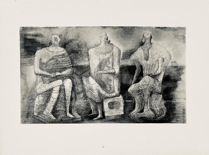 Henry Moore, Seated Figures, The Drawings Of Henry Moore, Lithograph