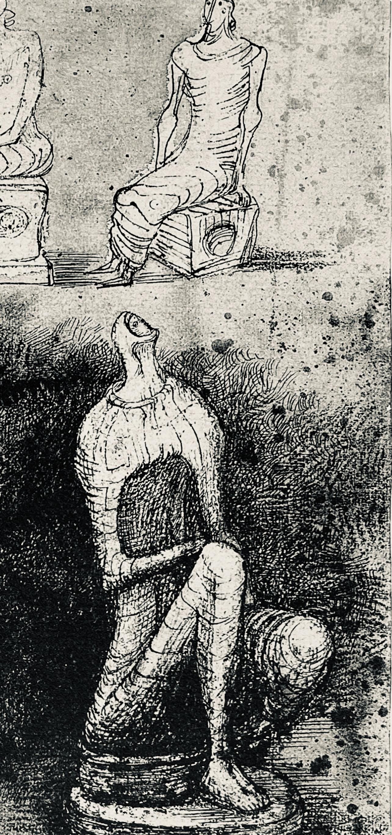 Henry Moore, Seated Figures, The Drawings Of Henry Moore, Lithograph