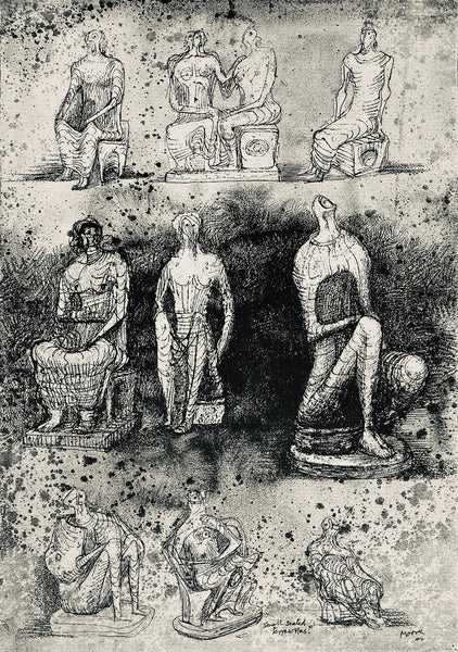 Lithograph - Henry Moore - Seated Figures - The Drawings of Henry Moore