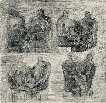 Henry Moore, Studies For Family Group, The Drawings Of Henry Moore, Lithograph