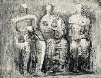 Henry Moore, Three Figures With Children, The Drawings Of Henry Moore, Lithograph