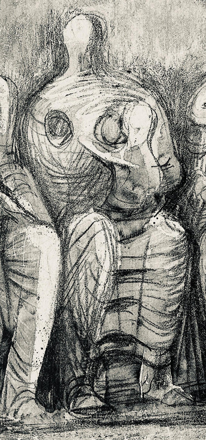 Henry Moore, Three Figures With Children, The Drawings Of Henry Moore, Lithograph