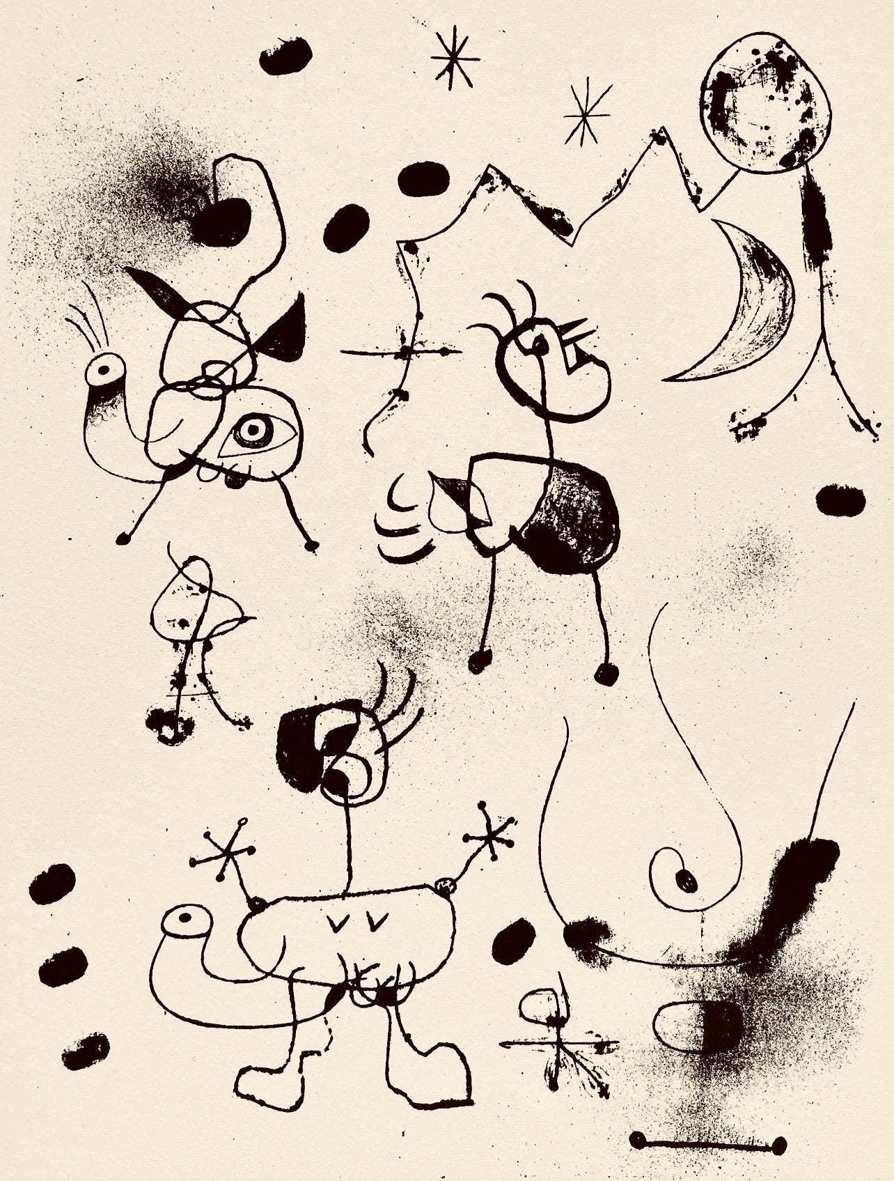 Joan Mir, Composition, The Prints Of Joan Miro, Etching