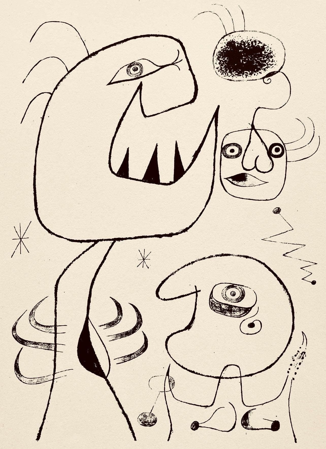 Joan Mir, Composition, The Prints Of Joan Miro, Etching