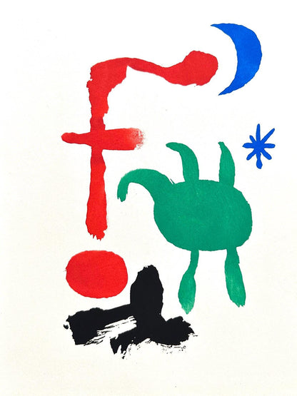 Joan Mir, Femme Et Oiseaux Dans La Nuit, The Prints Of Joan Miro, Lithograph