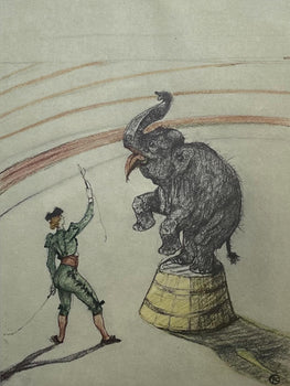 Henri De Toulouse-Lautrec, Performing Elephant, Henri De Toulouse-Lautrec, At The Circus, Lithograph
