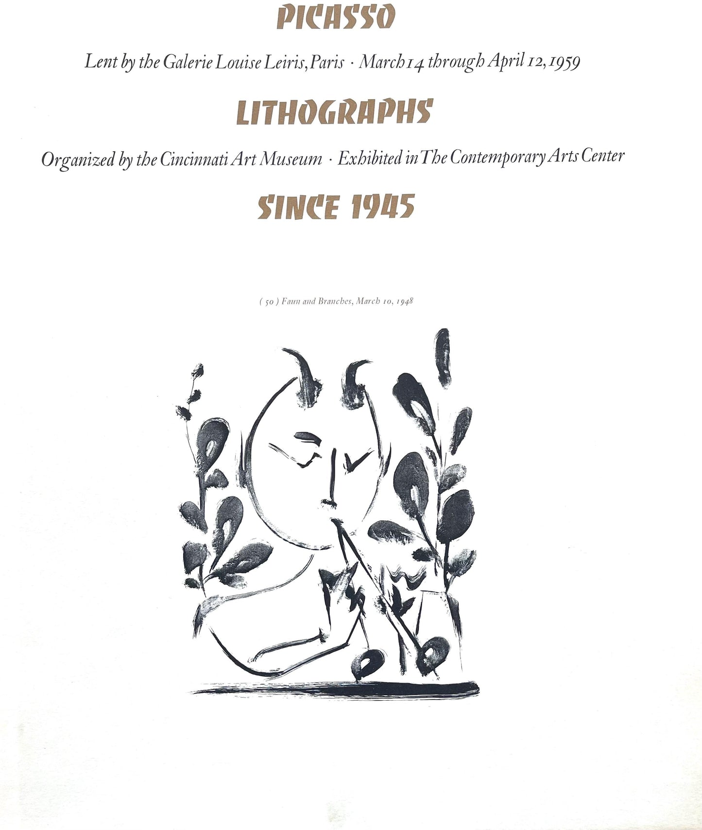 Pablo Picasso, Composition, Picasso Lithographs Since 1945, Cincinnati Art Museum, Lithograph
