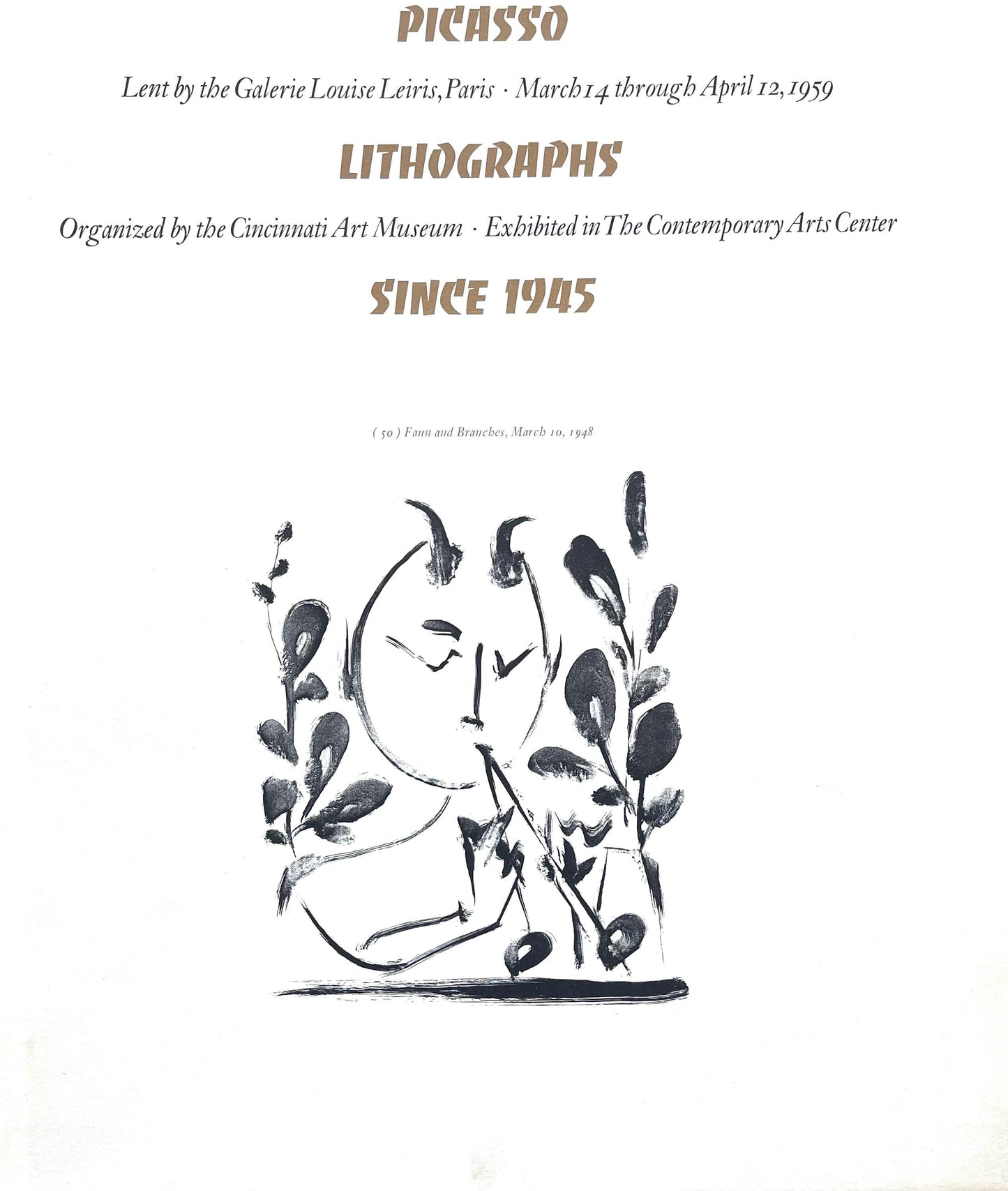 Pablo Picasso, Composition, Picasso Lithographs Since 1945, Cincinnati Art Museum, Lithograph