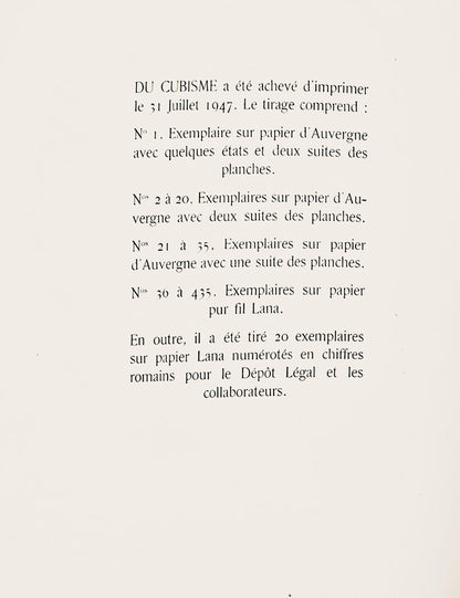 Georges Braque, Composition, Du Cubisme, Etching