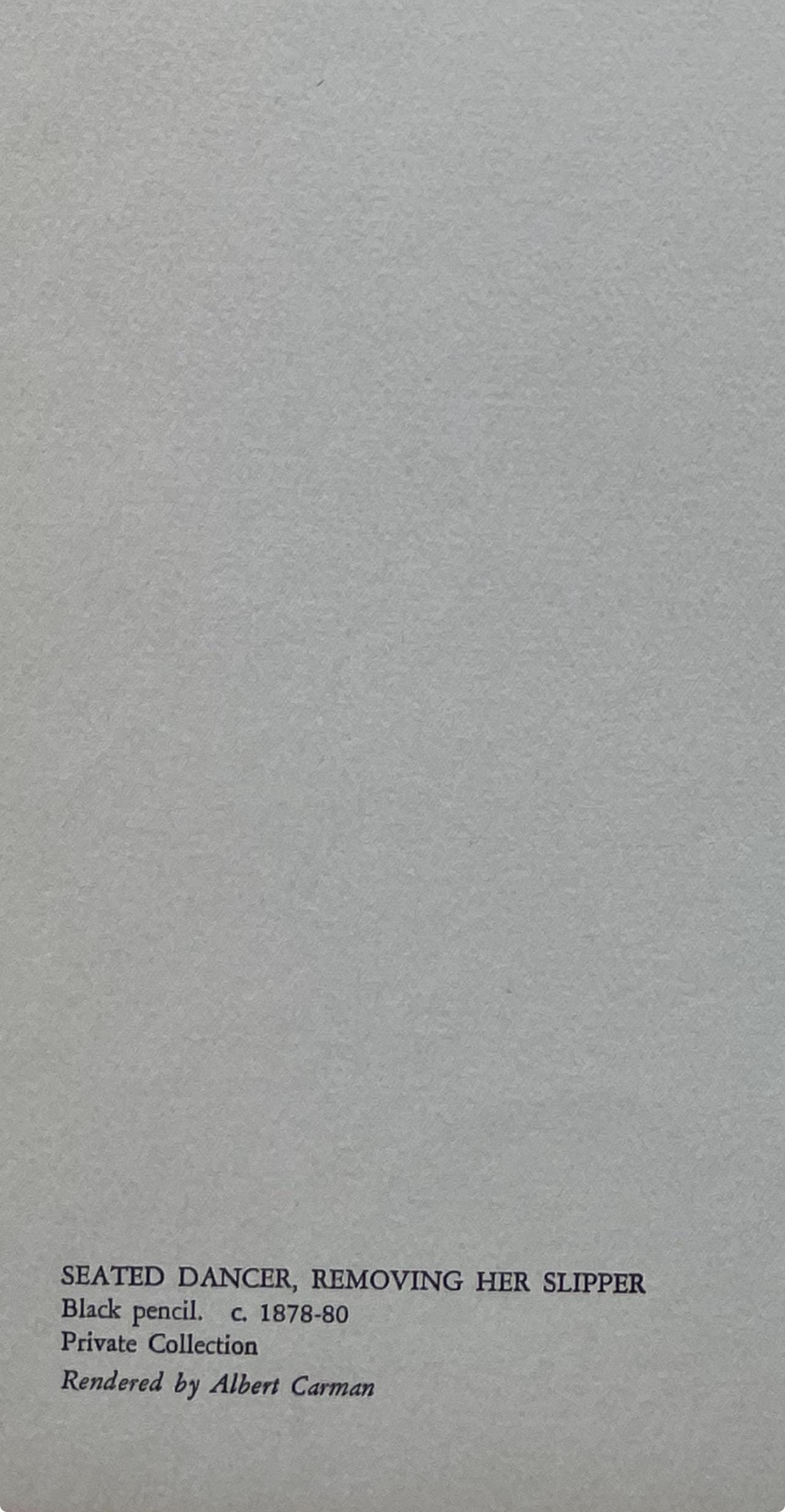 Edgar Degas, Seated Dancer, Removing Her Slipper, Ten Ballet Sketches, Lithograph