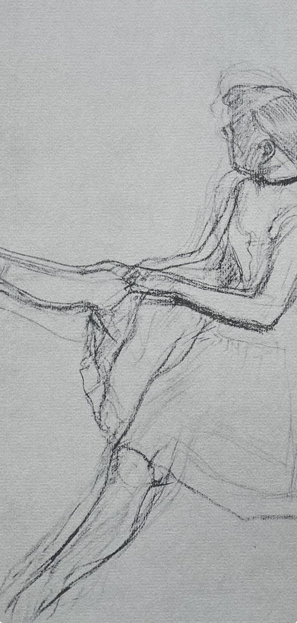 Edgar Degas, Seated Dancer, Removing Her Slipper, Ten Ballet Sketches, Lithograph
