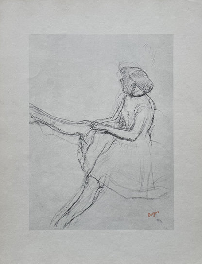 Edgar Degas, Seated Dancer, Removing Her Slipper, Ten Ballet Sketches, Lithograph