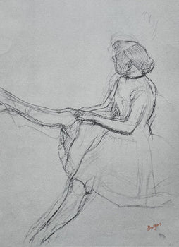 Edgar Degas, Seated Dancer, Removing Her Slipper, Ten Ballet Sketches, Lithograph