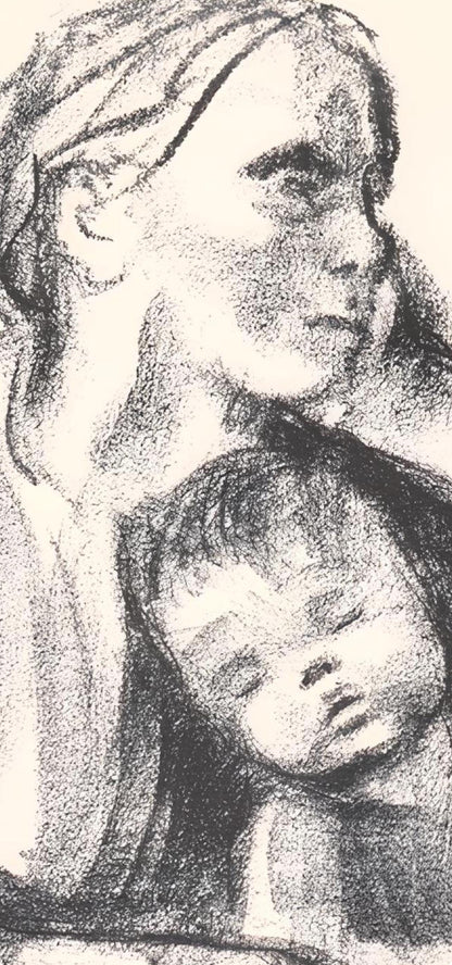 Kthe Kollwitz, Worker Woman With Sleeping Child (Arbeiterfrau Mit Schlafendem Jungen), Lithograph