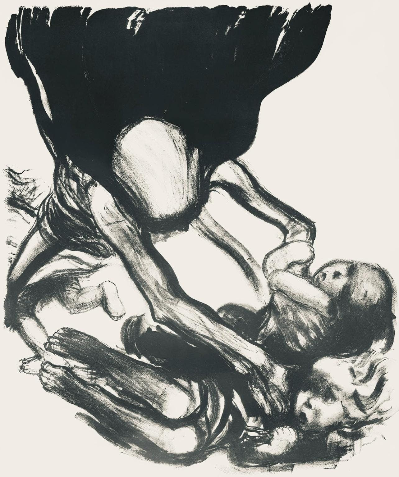 Kthe Kollwitz, Death Grabbing At A Group Of Children (Tod Greift In Eine Kinderschar), Lithograph