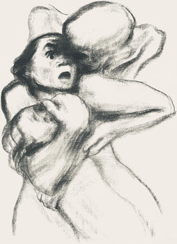 Kthe Kollwitz, Death Seizes A Woman (Tod Packt Eine Frau), Lithograph