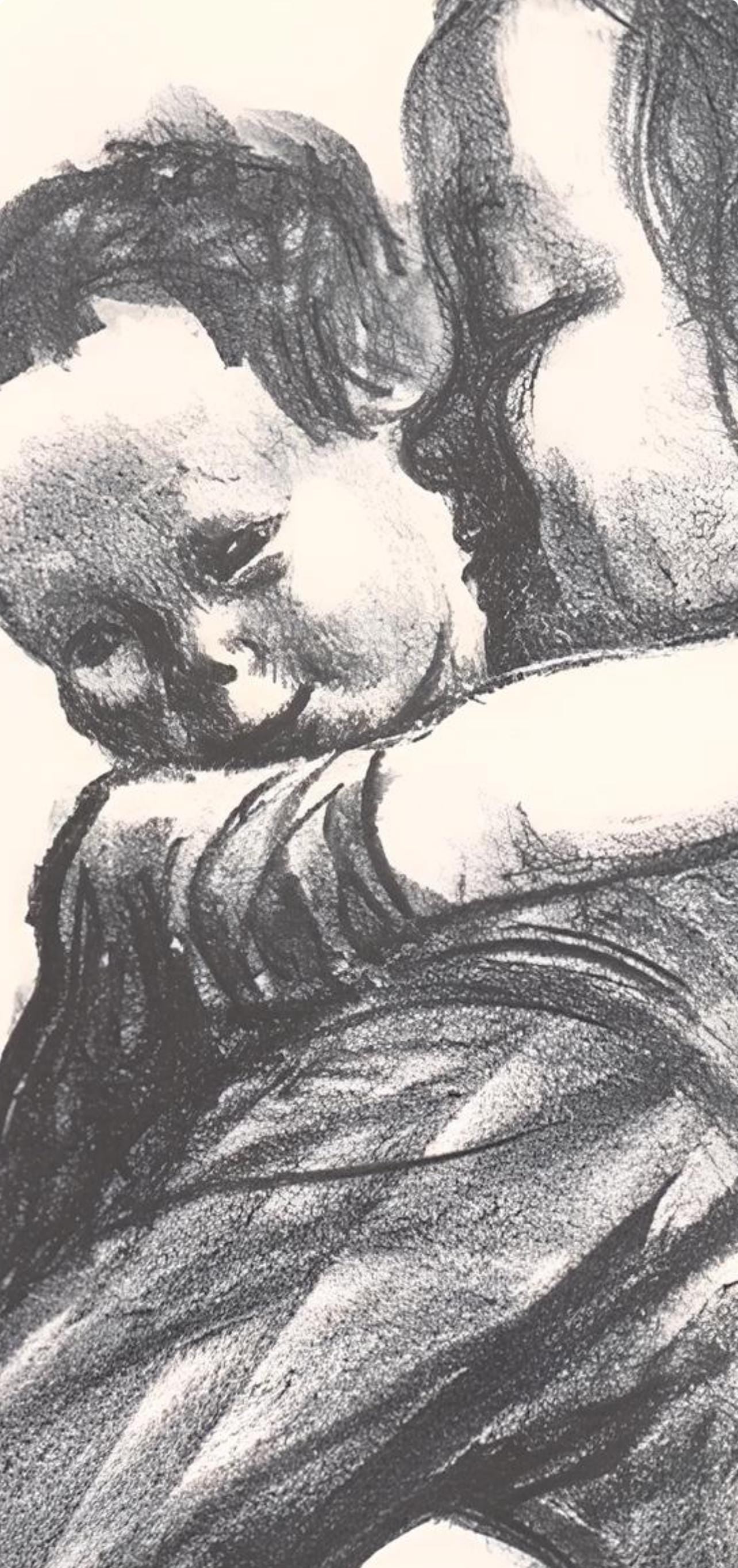 Kthe Kollwitz, Boy With Arms Around Mothers Neck (Mutter Mit Jungen, Seine Arme Um Ihren Hals),