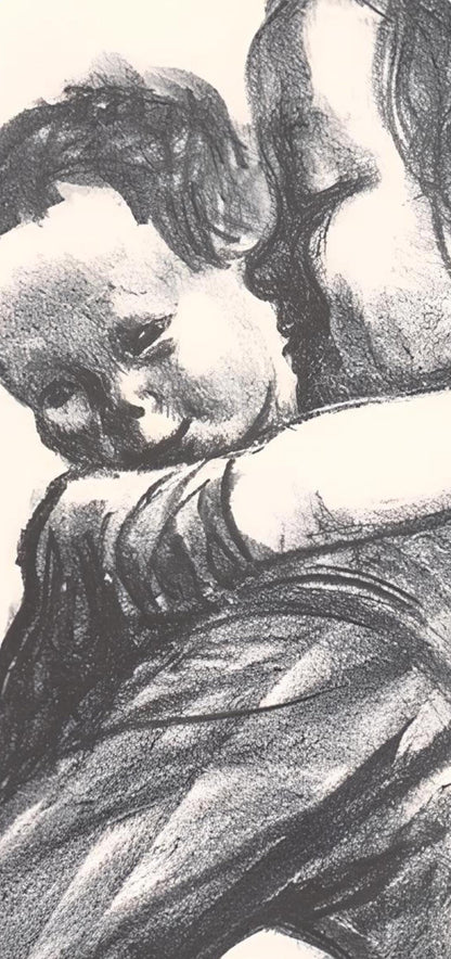 Kthe Kollwitz, Boy With Arms Around Mothers Neck (Mutter Mit Jungen, Seine Arme Um Ihren Hals),