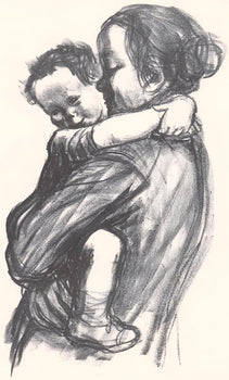 Kthe Kollwitz, Boy With Arms Around Mothers Neck (Mutter Mit Jungen, Seine Arme Um Ihren Hals),